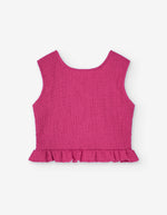 Cargar imagen en el visor de la galería, Conjunto Blusa Fucsia Falda Mezclilla
