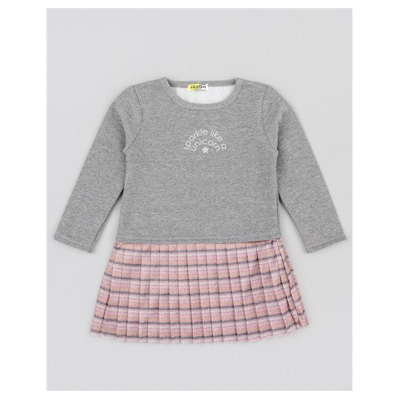 Vestido Gris Falda Brillos