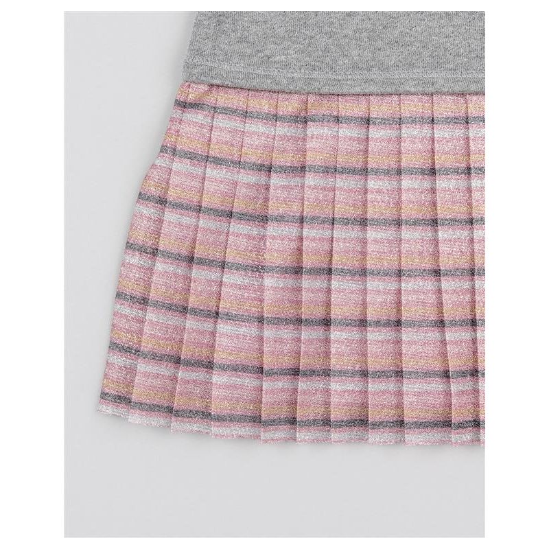 Vestido Gris Falda Brillos