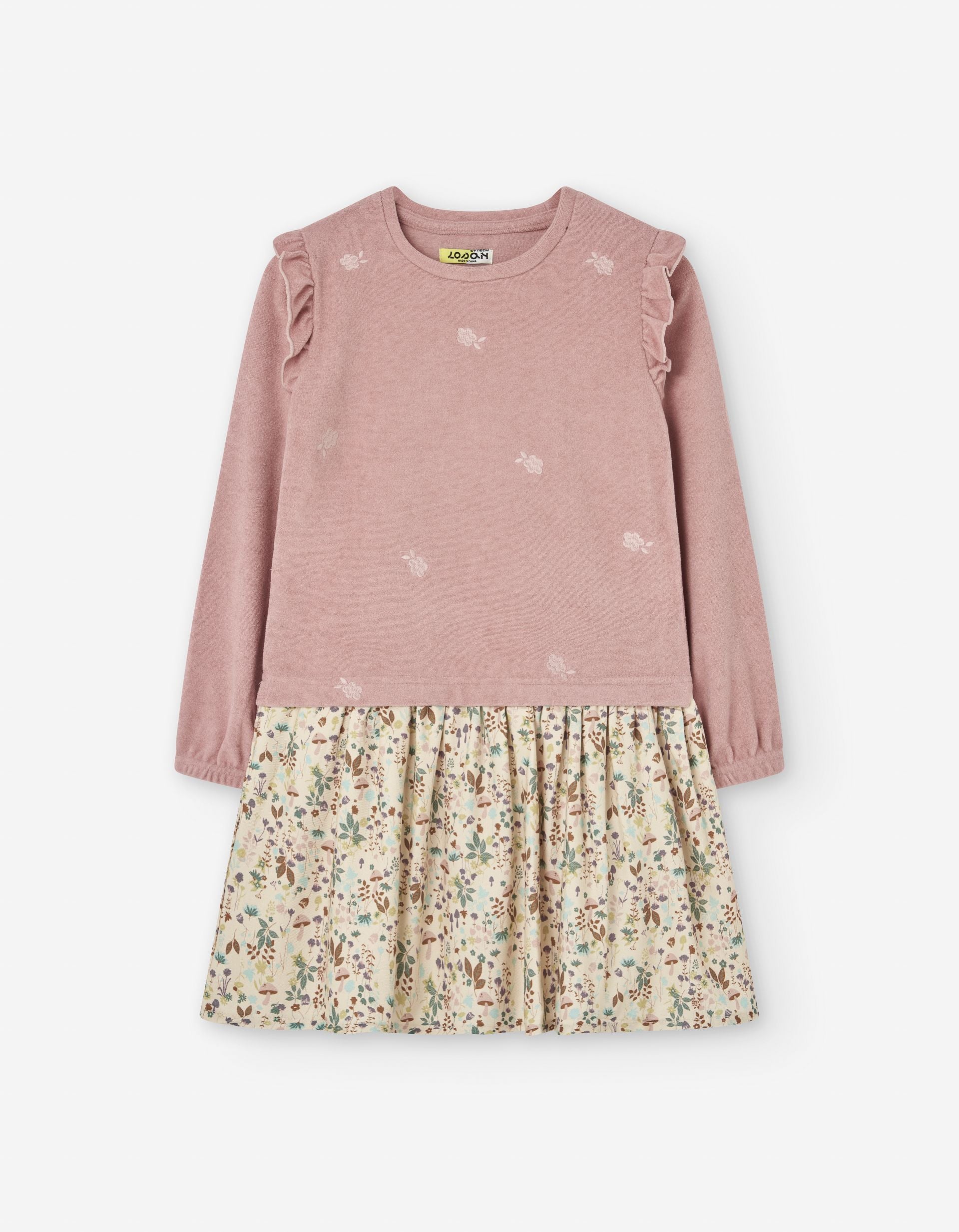 Vestido Rosa Falda Flores