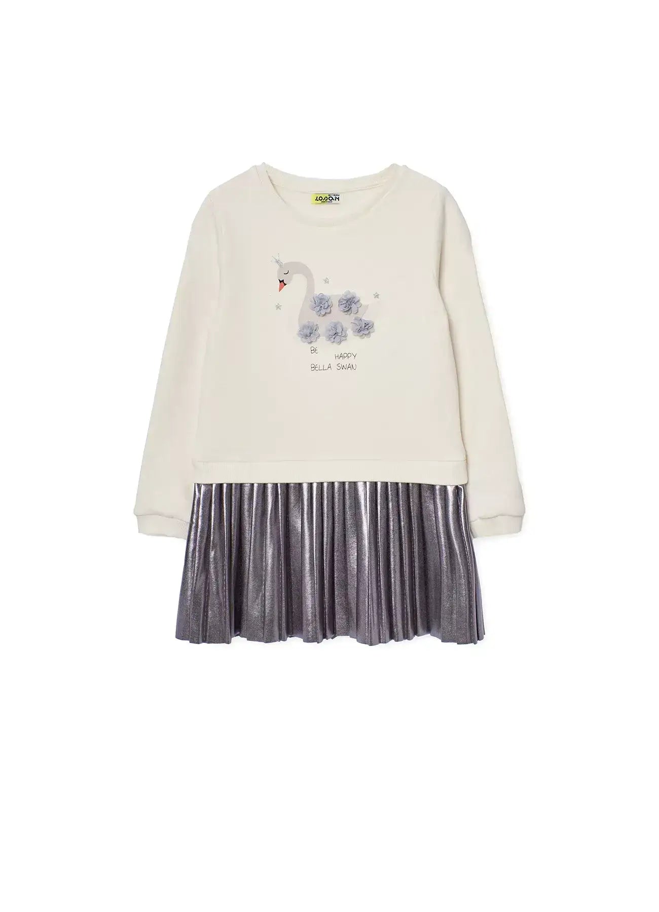 Vestido Cisne Falda Plata