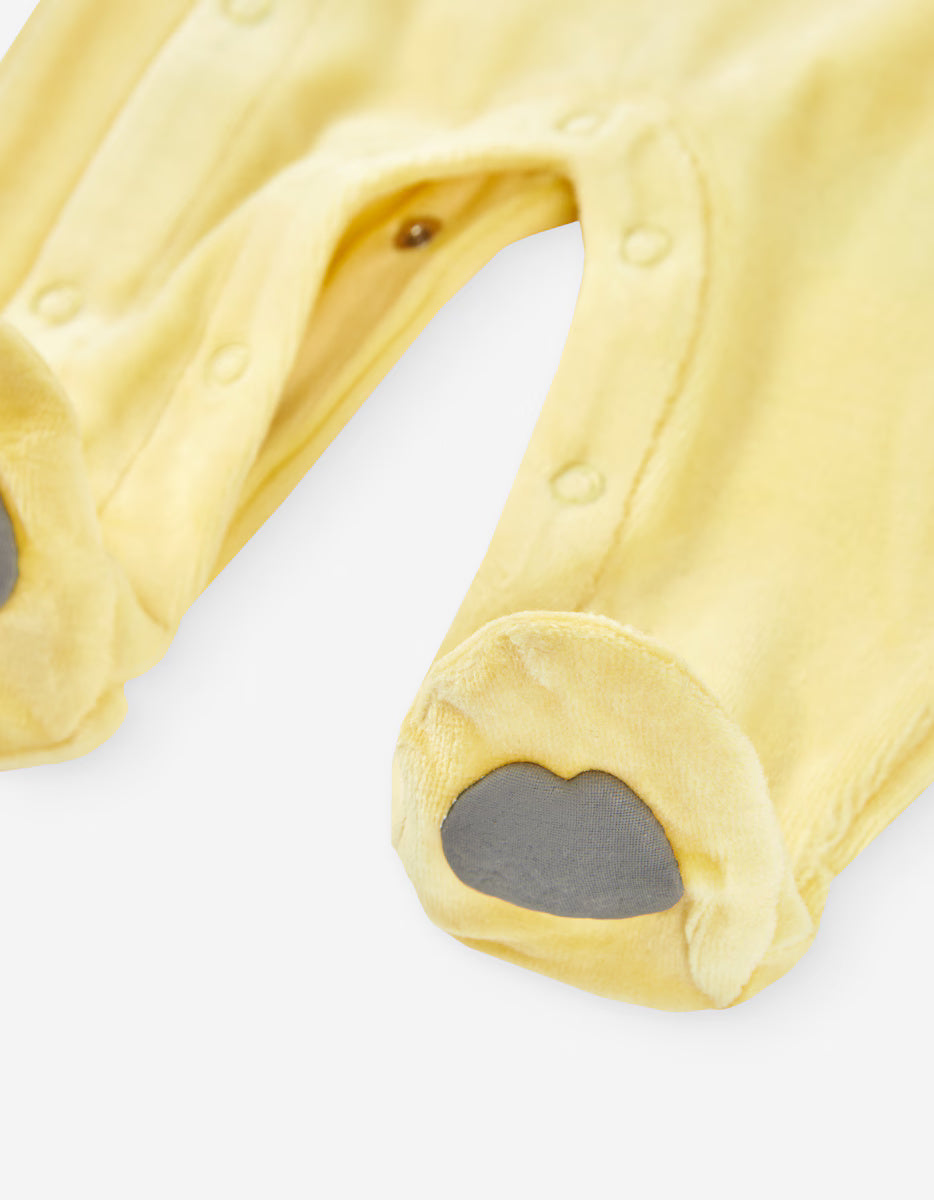 Mameluco Terciopelo Amarillo Pingüino
