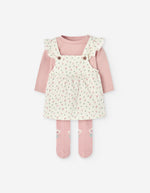 Cargar imagen en el visor de la galería, Conjunto Vestido Flores Blusa Rosa con Mallas
