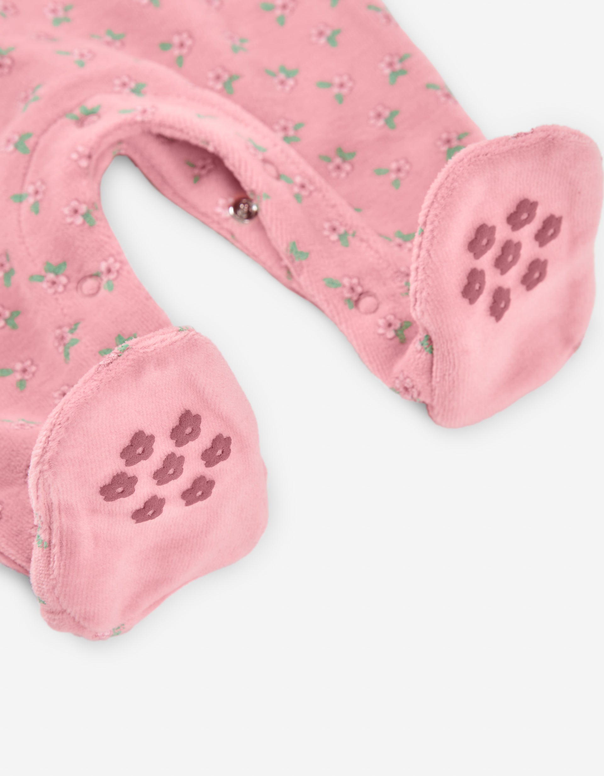 Mameluco Terciopelo Rosa Flores