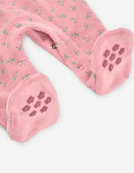 Cargar imagen en el visor de la galería, Mameluco Terciopelo Rosa Flores
