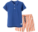 Cargar imagen en el visor de la galería, Conjunto Polo Azul Short Rayas

