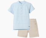 Cargar imagen en el visor de la galería, Conjunto Camiseta Azul Short Khaki
