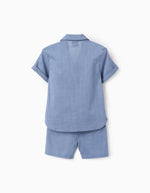 Cargar imagen en el visor de la galería, Conjunto Camisa y Short Azul Camiseta Langostas
