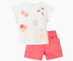 Cargar imagen en el visor de la galería, Conjunto Camiseta Frutas Short Coral
