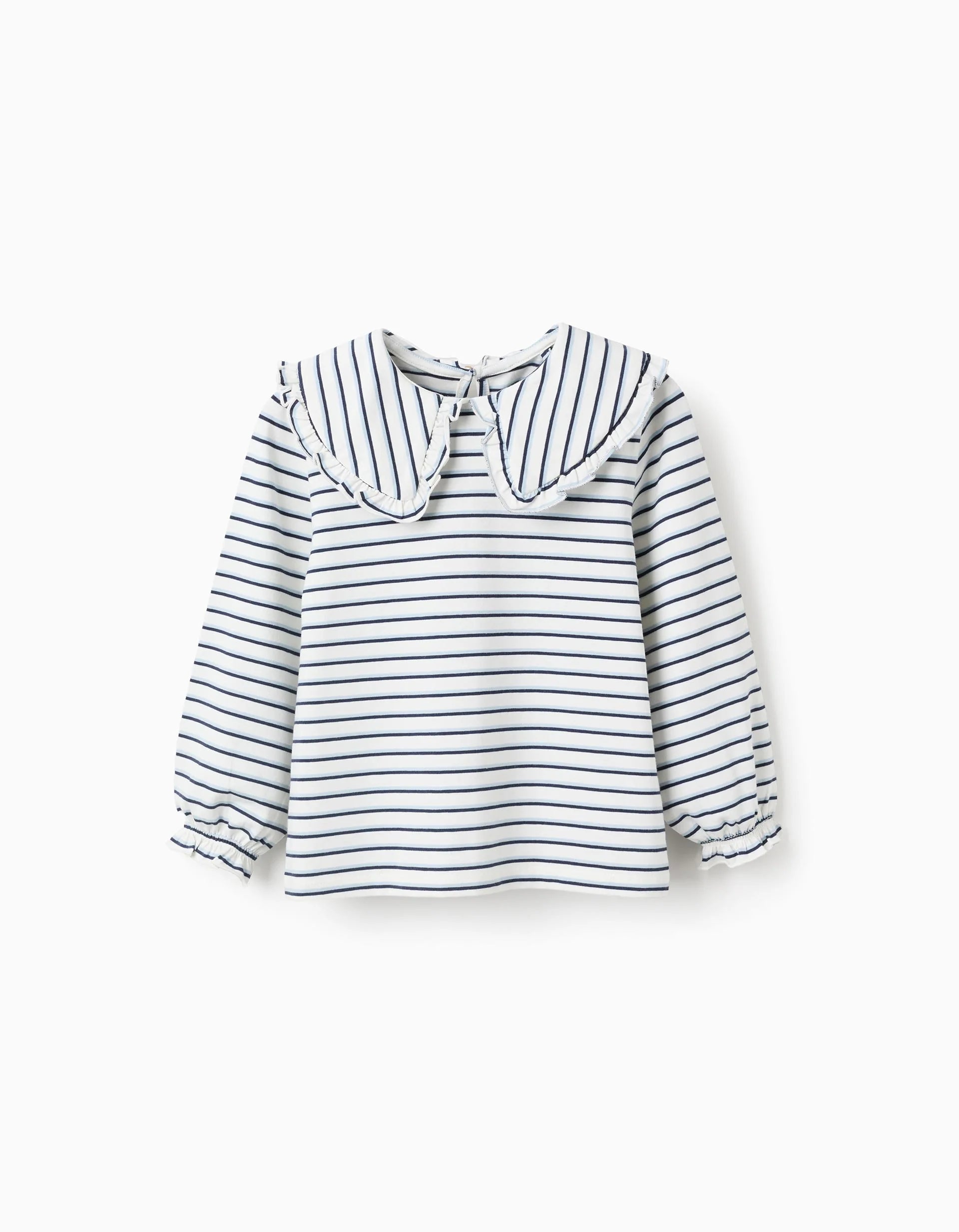 Camiseta Rayas Azul Cuello