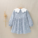 Cargar imagen en el visor de la galería, Vestido Azul Lunares Cuello
