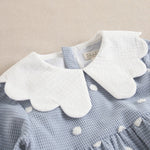 Cargar imagen en el visor de la galería, Vestido Azul Lunares Cuello
