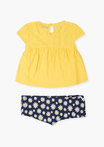 Cargar imagen en el visor de la galería, Conjunto Blusa Amarilla Leggings Flores
