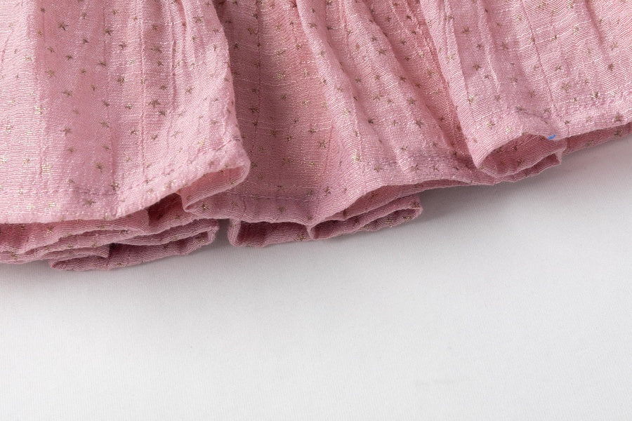 Conjunto Blusa Rosa Camiseta Gris Falda Rosa