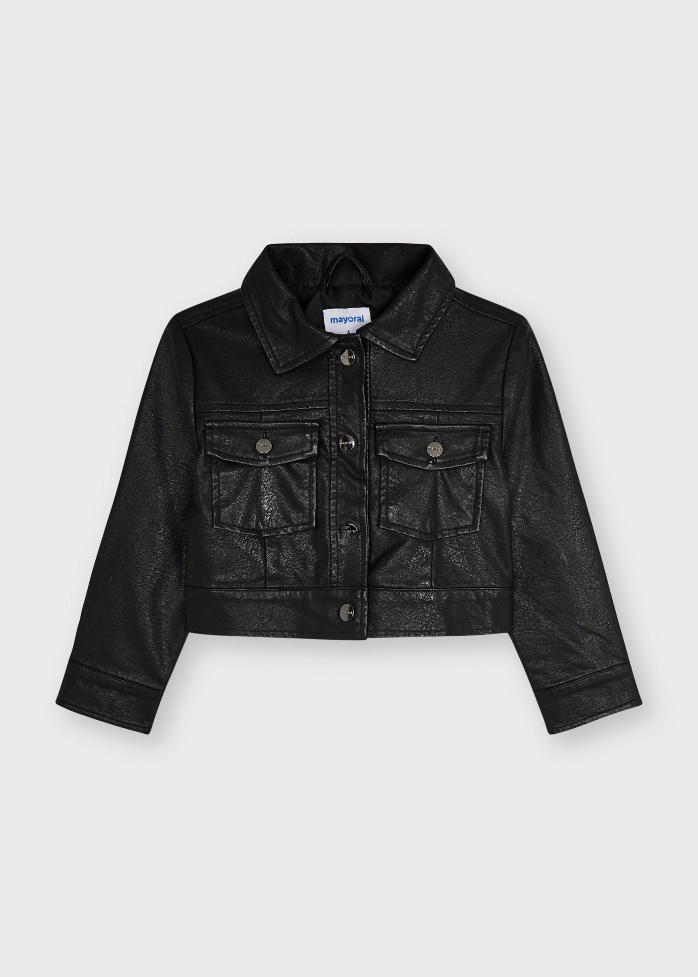 Chamarra Negra Tipo Piel