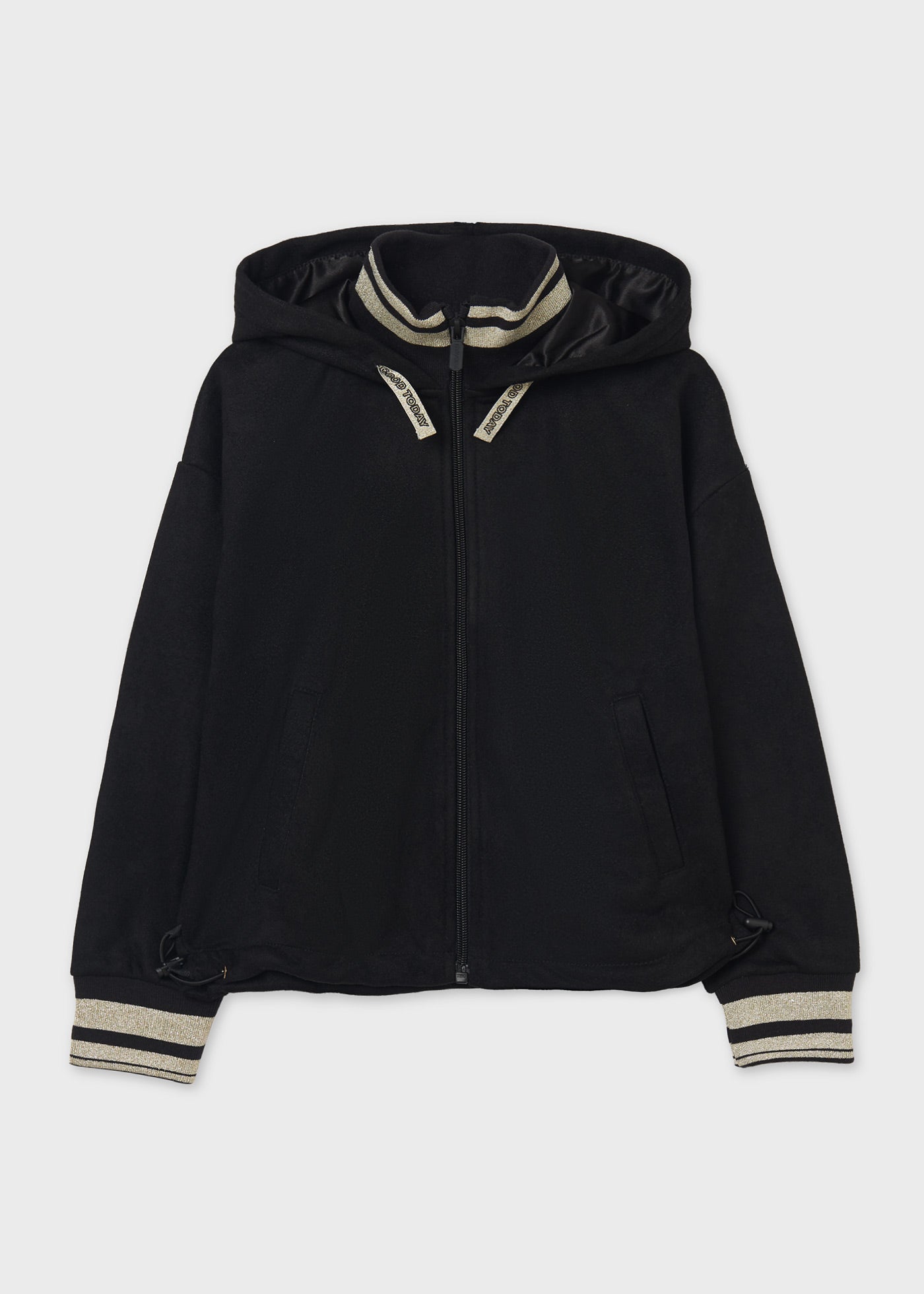 Sudadera Negra Zíper