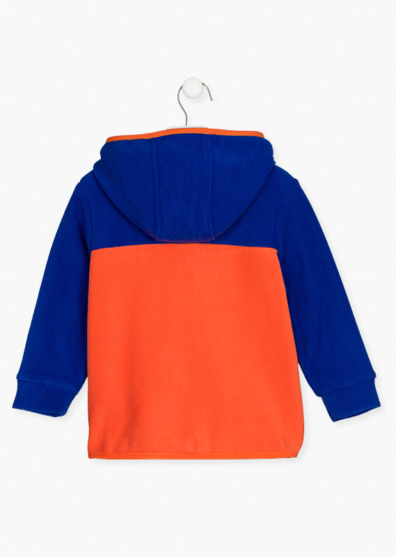 Chamarra Polar Naranja y Azul