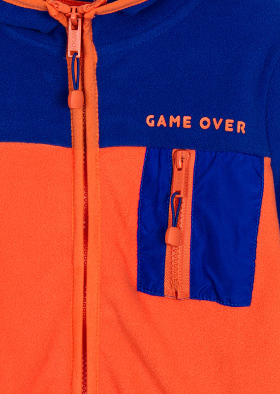 Chamarra Polar Naranja y Azul