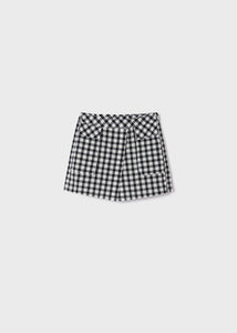 Falda Short Cuadros Negros