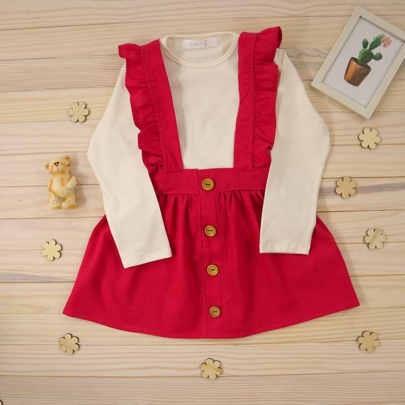 Conjunto Vestido Rojo y Blusa