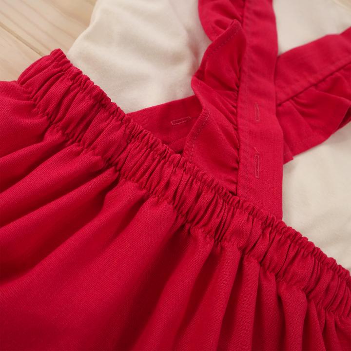Conjunto Vestido Rojo y Blusa