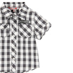 Cargar imagen en el visor de la galería, Camisa Cuadros Blanco Negro
