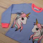 Cargar imagen en el visor de la galería, Pijama Azul Unicornios
