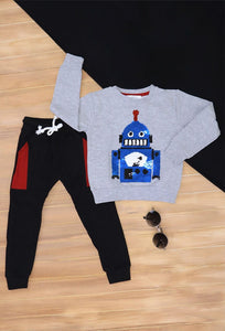 Conjunto Sudadera Robot Pantalón Negro