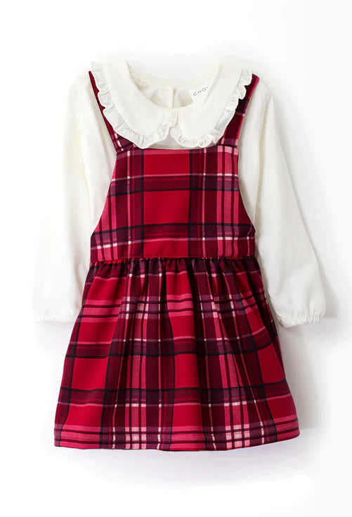 Vestido Cuadros Camisa Blanca