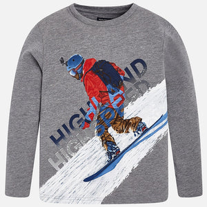 Camiseta Gris Snowboard