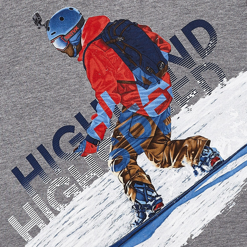 Camiseta Gris Snowboard