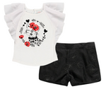Cargar imagen en el visor de la galería, Conjunto Camiseta Blanca Leopardo Short Negro
