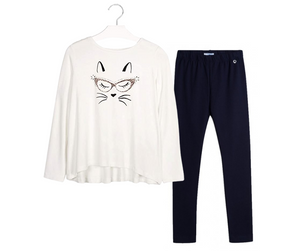 Conjunto Camiseta Gatito Leggings