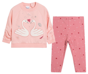 Conjunto Sudadera Cisne Leggings Estrellas