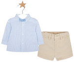 Cargar imagen en el visor de la galería, Conjunto Camisa Azul Short Khaki
