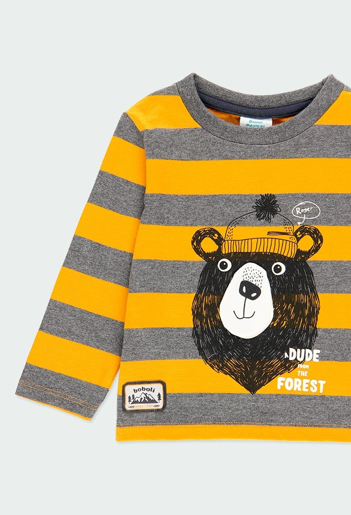 Conjunto Camiseta Rayas Oso Pantalón Mezclilla