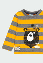 Cargar imagen en el visor de la galería, Conjunto Camiseta Rayas Oso Pantalón Mezclilla
