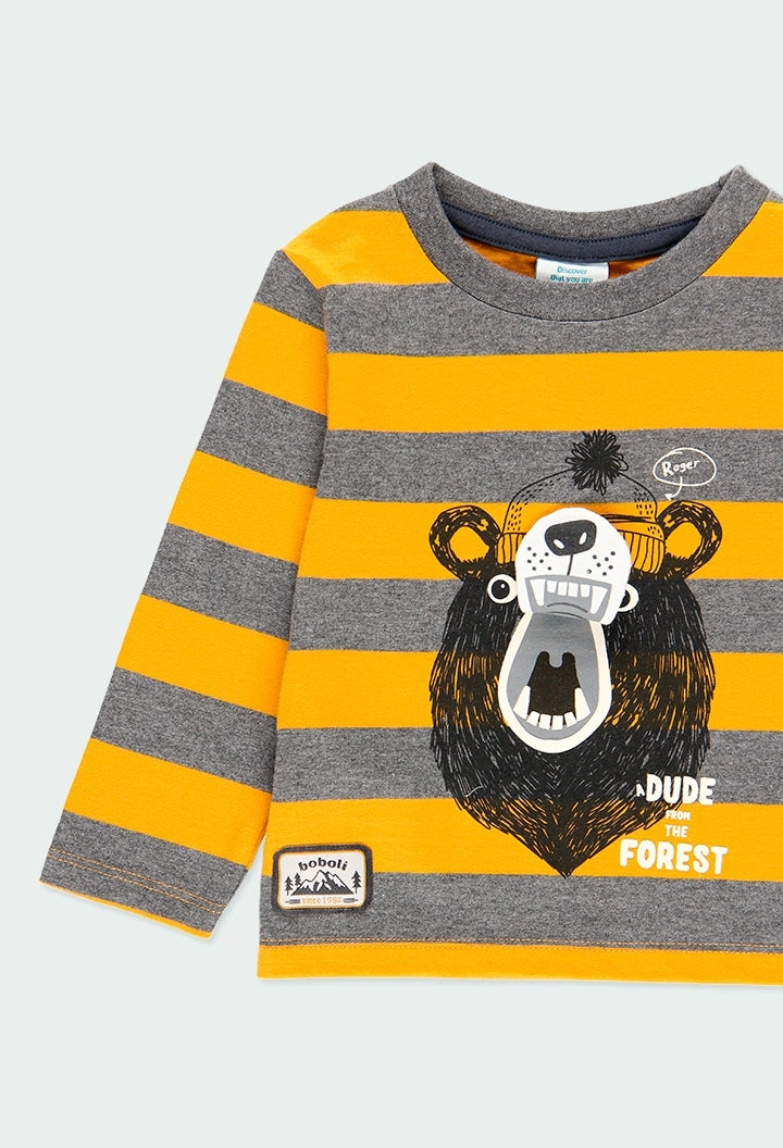 Conjunto Camiseta Rayas Oso Pantalón Mezclilla