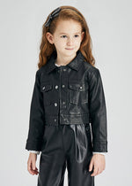 Cargar imagen en el visor de la galería, Chamarra Negra Tipo Piel
