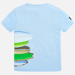 Cargar imagen en el visor de la galería, Conjunto Camiseta Azul Surf Short Mezclilla
