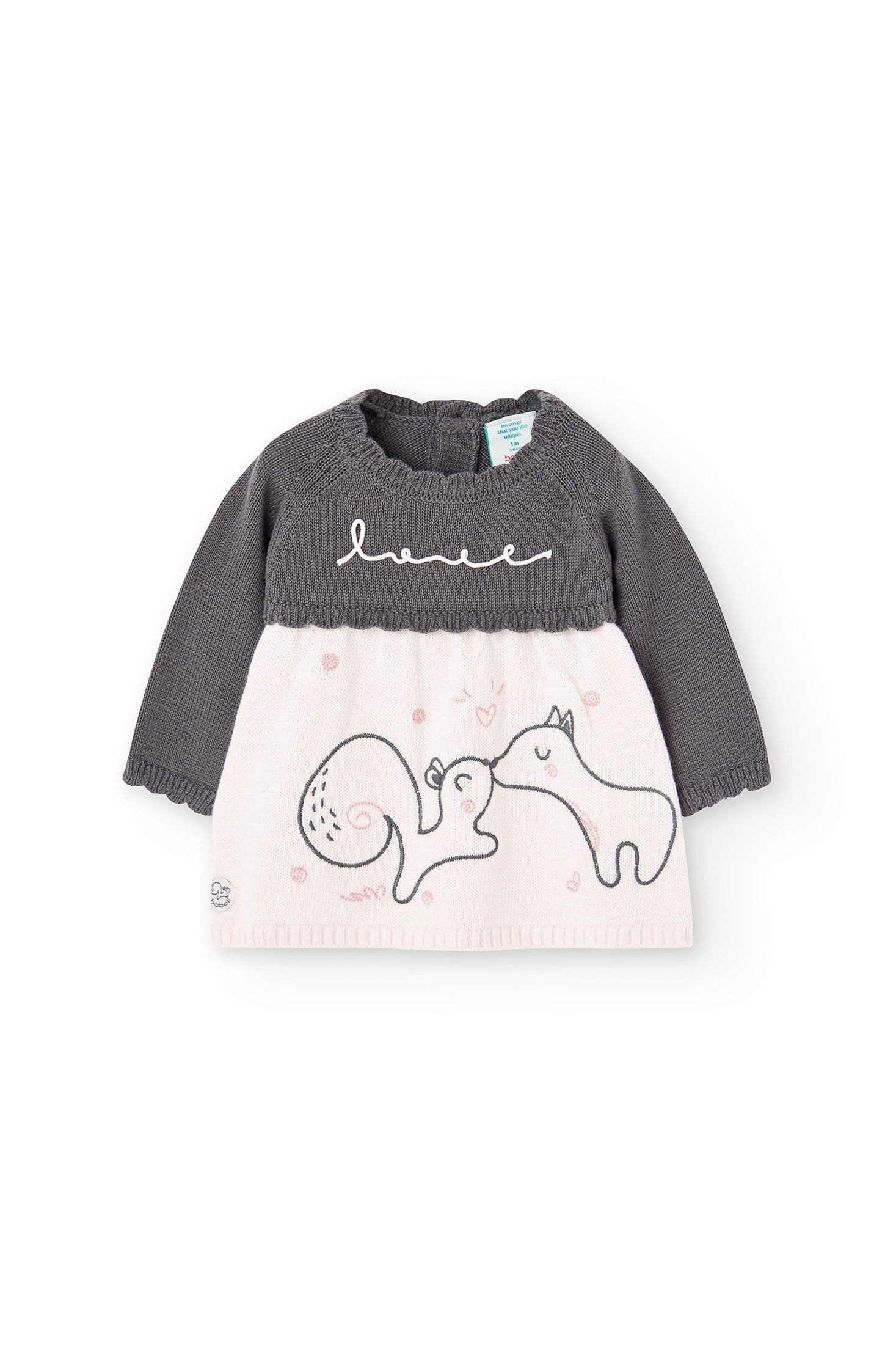 Vestido Rosa Gris Ardillas