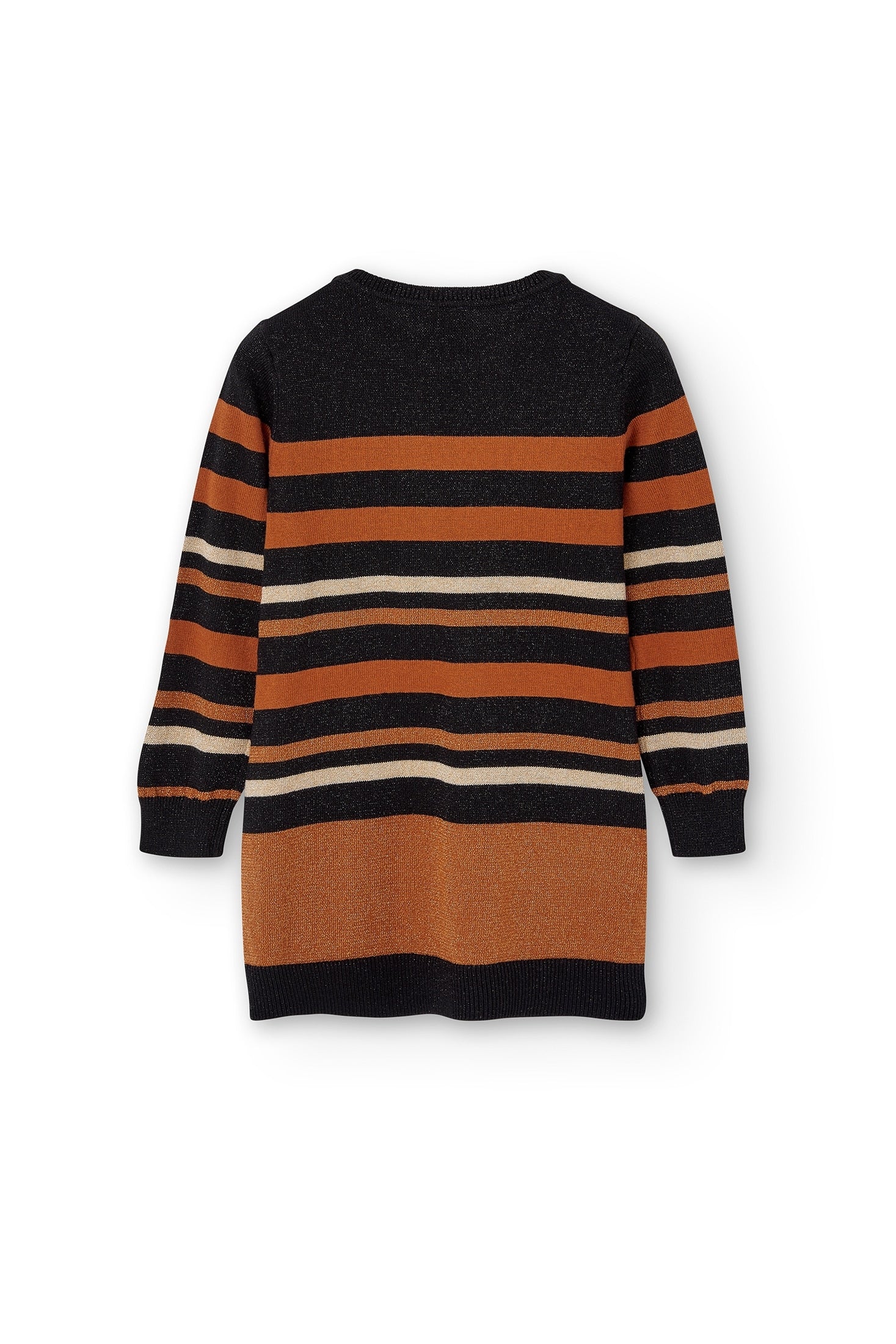 Vestido Rayas Negro Cobre