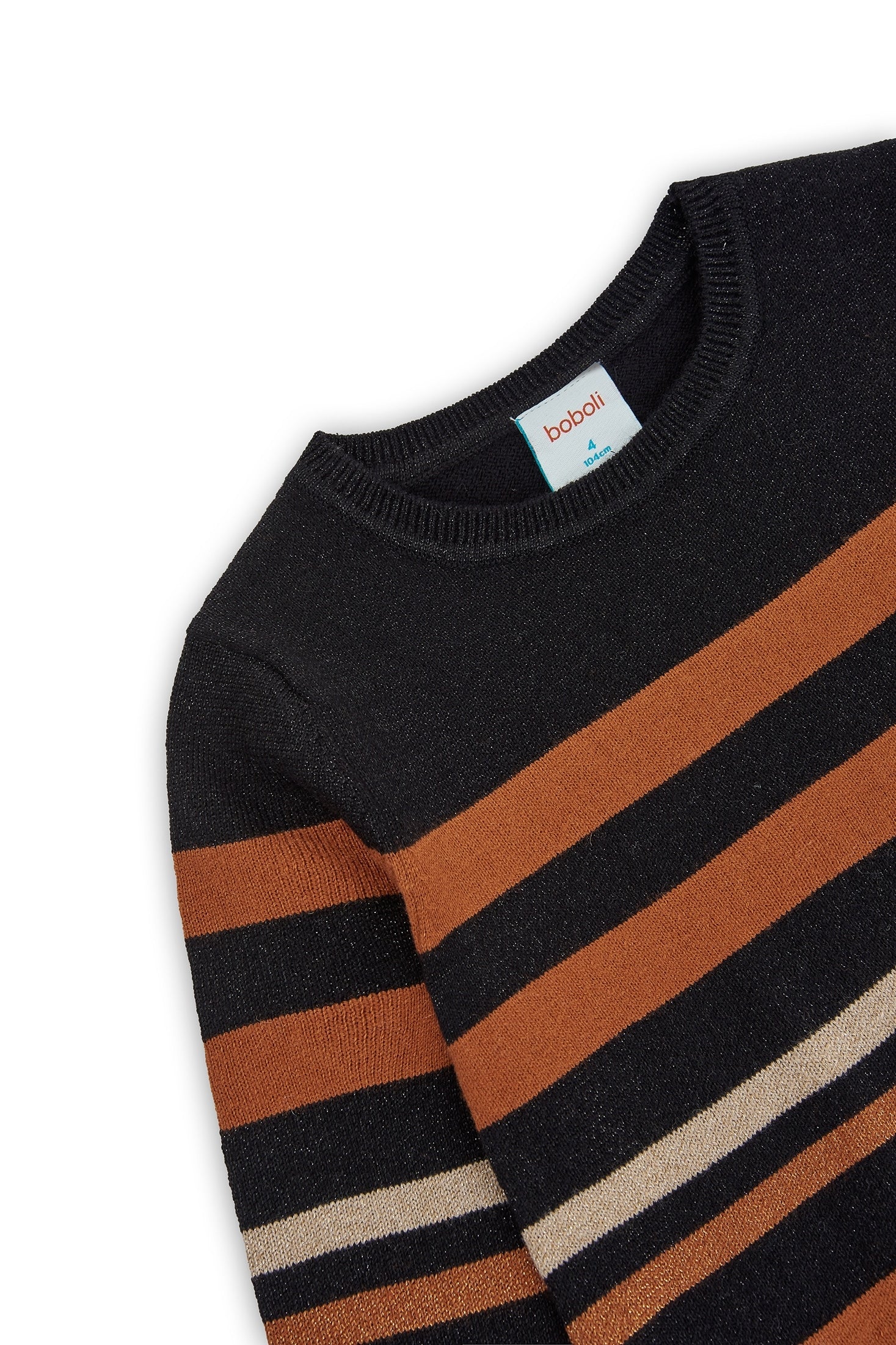 Vestido Rayas Negro Cobre